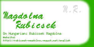 magdolna rubicsek business card